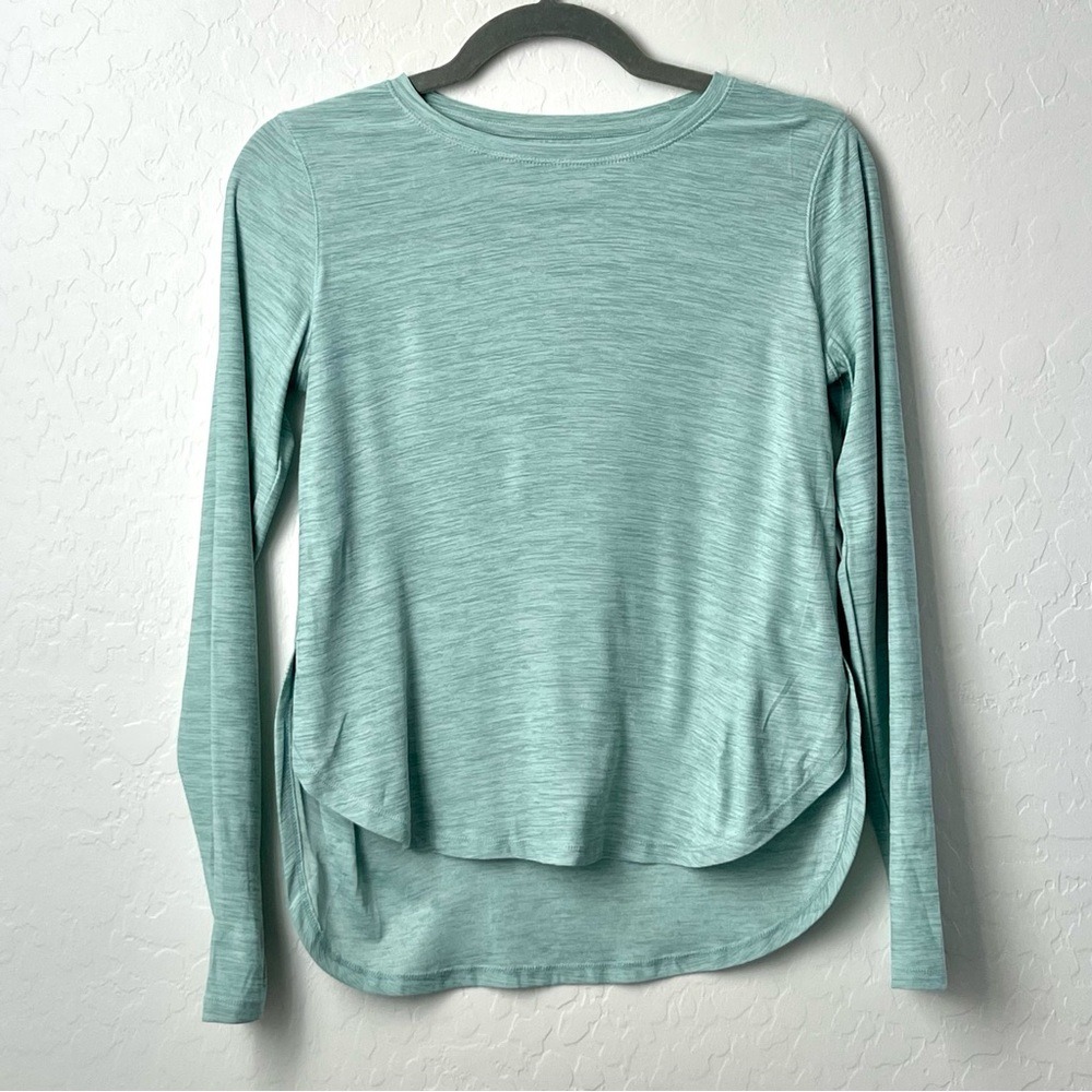 Old Navy Active Girls Athletic Top Teal Green Loose‎ Fit Shirt Size Large 10/12